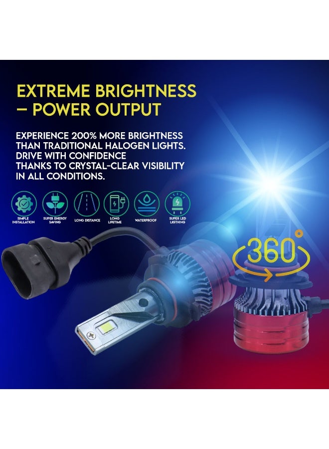 Pack of 2 DF-30 360° High Power LED Headlight Bulbs – 9006 | 60W | Single Beam | 6000K Without Driver | 6-Month International Warranty - Image 5